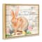 Stupell Industries Spring Floral Happy Easter Bunny Floater Framed Art